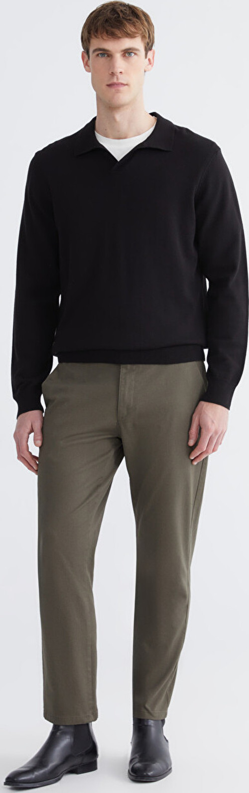 LCWAIKIKI Classic Haki Standart Kalıp Gabardin Erkek Chino Pantolon