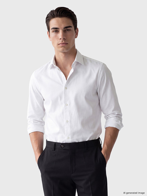LCW BUSINESS Beyaz Slim Fit Armürlü Erkek Gömlek