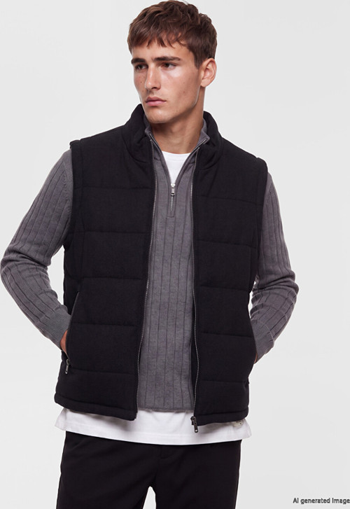 LCW Vision Lacivert Slim Fit Dik Yaka Erkek Şişme Yelek