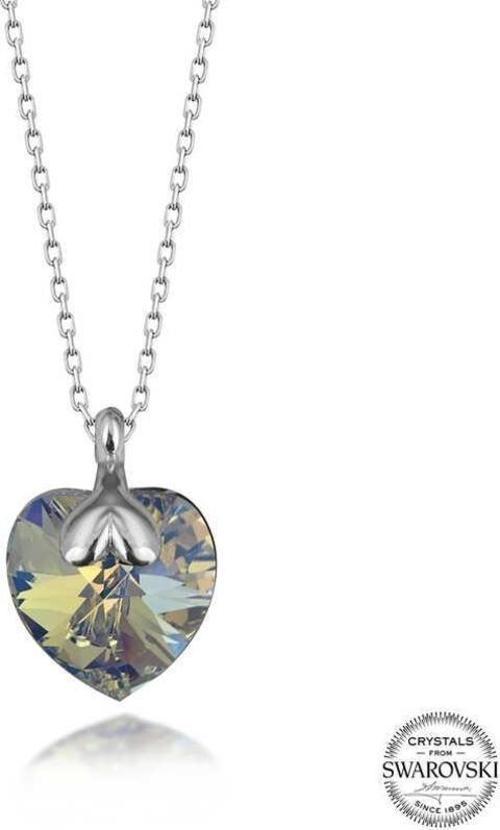Swarovski Crystal Taşlı Kalp Gümüş Kadın Kolye