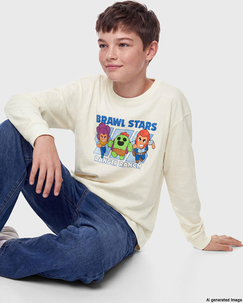 LCW Kids Ekru Brawl Stars Erkek Çocuk Tişört