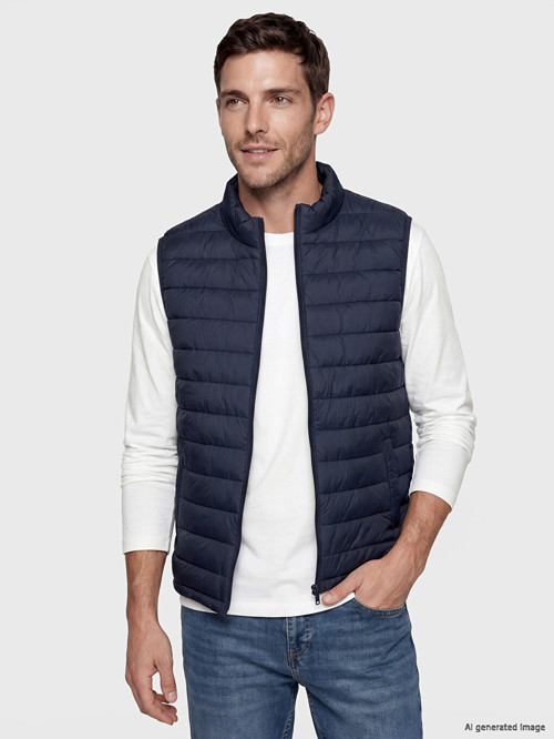 LCWAIKIKI Classic Lacivert Regular Fit Dik Yaka Erkek Şişme Yelek