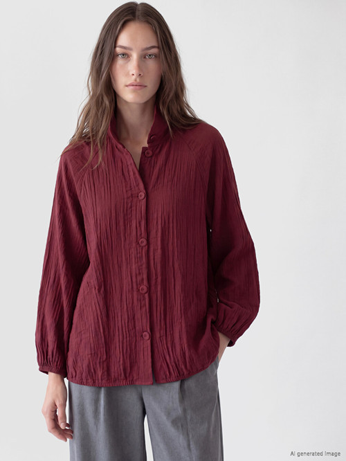 LCW Modest Bordo Dik Yaka Kadın Ceket
