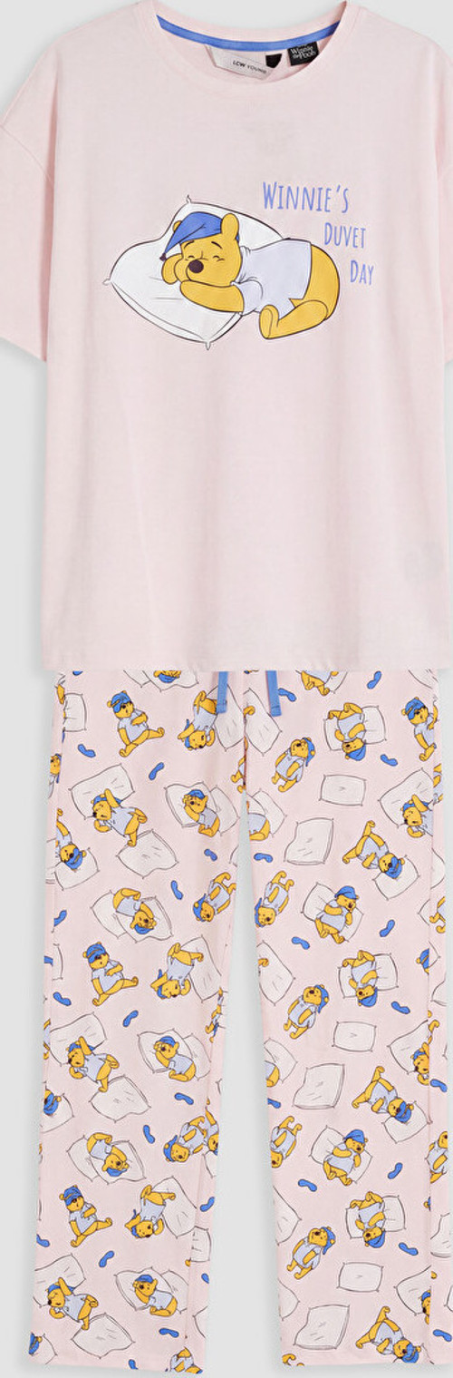 LCW Young Pembe Winnie The Pooh Baskılı Kadın Pijama Takım