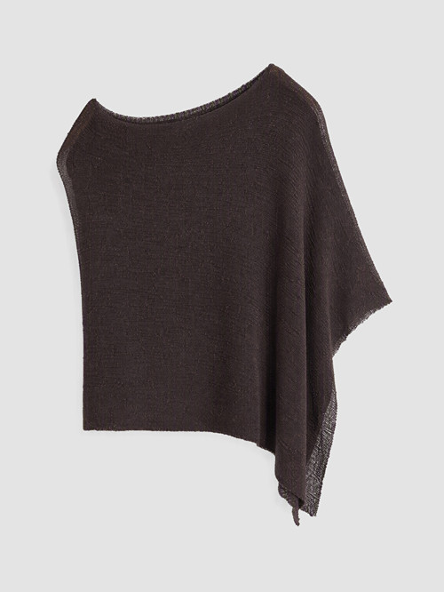 LCW Comfort Kahverengi Kayık Yaka Oversize Kadın Triko Kazak