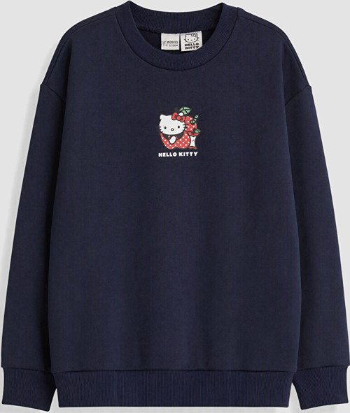 LC WAIKIKI Lacivert Hello Kitty Baskılı Kız Çocuk Sweatshirt