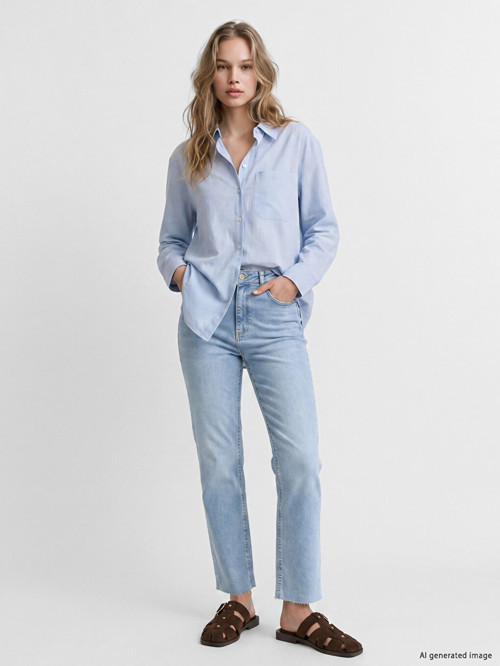 LCW Jeans İndigo Straight Fit Kadın Jean Pantolon