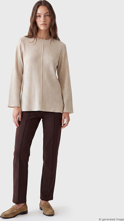 LCW Modest Kahverengi Yüksek Bel Dar Fit Kadın Pantolon