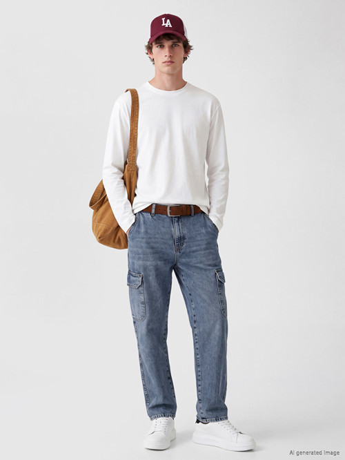 Lcw Jeans İndigo Baggy Fit Erkek Kargo Jean Pantolon