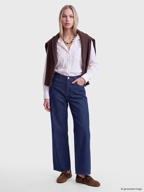 LCW Modest İndigo Wideleg Kadın Jean Pantolon