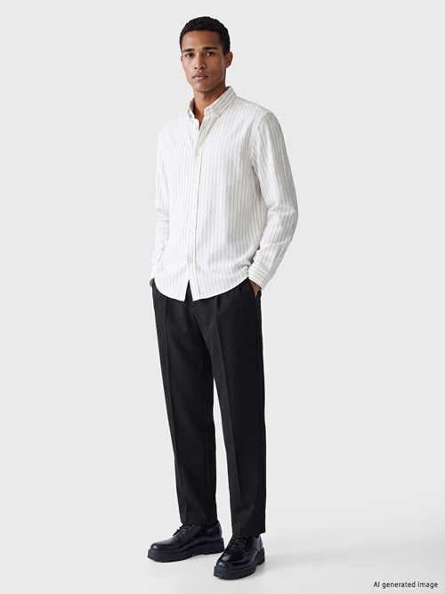 LCW Vision Siyah Relax Fit Gabardin Erkek Pileli Pantolon