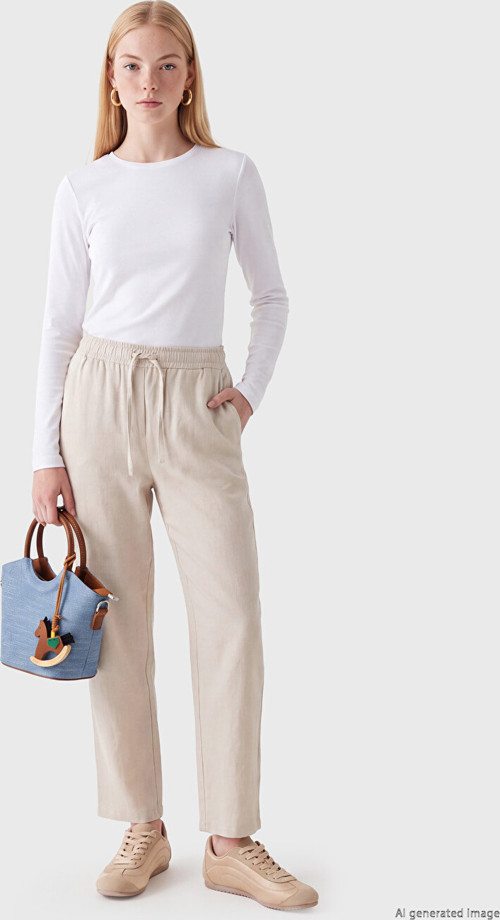 LCW ECO Karışık Beli Lastikli Kadın Pantolon