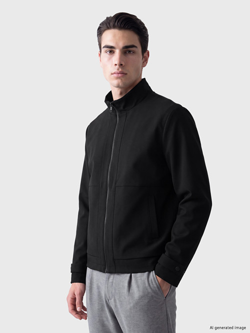 LCWAIKIKI Classic Siyah Regular Fit Dik Yaka Erkek Ceket