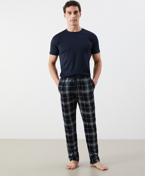 LC WAIKIKI Lacivert Standart Kalıp Ekose Erkek Pijama Alt