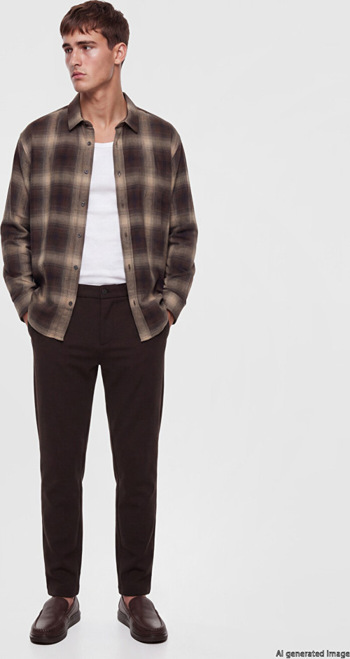 LCW Vision Kahverengi Slim Fit Gabardin Erkek Pantolon