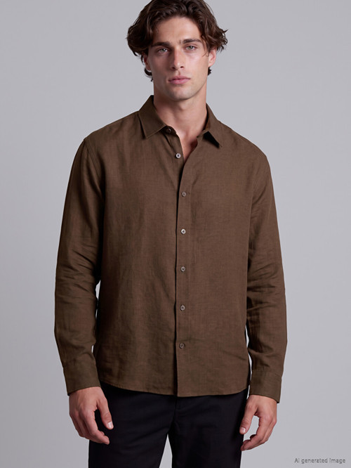 LCW Vision Kahverengi Regular Fit Erkek Gömlek