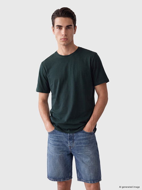 LCWAIKIKI Classic Yeşil Regular Fit %100 Pamuk Erkek Tişört