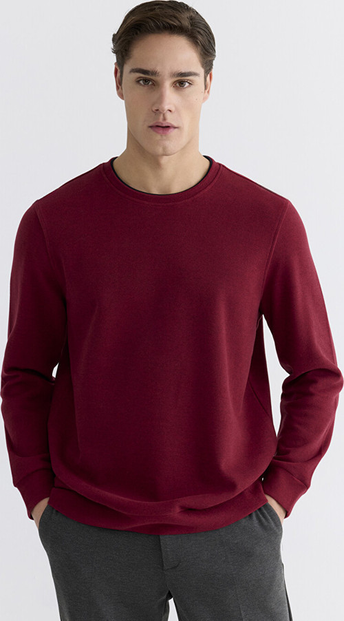LCWAIKIKI Classic Kırmızı Bisiklet Yaka Erkek Sweatshirt