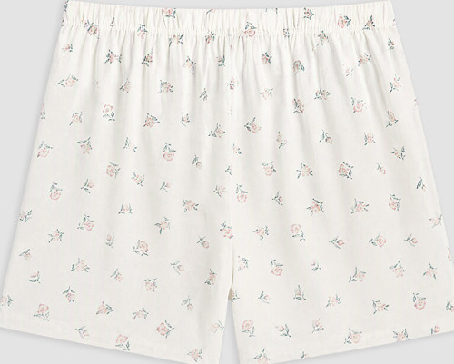 LCW DREAM Ekru Çiçekli Kadın Şort Pijama Alt
