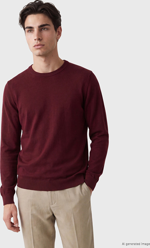 LCWAIKIKI Classic Bordo Bisiklet Yaka Erkek Triko Kazak