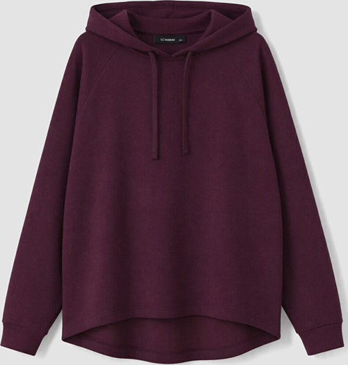 LCW Curve Bordo Büyük Beden Kadın Hoodie