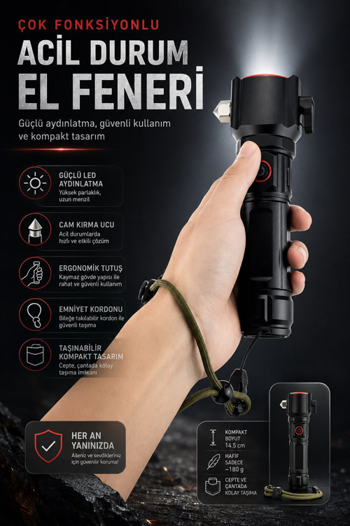 Jpr-2210 Full Metal Tasarım Çakarlı Zomlu 26650 8800mah Li-ion Bataryaya Sahip El Feneri