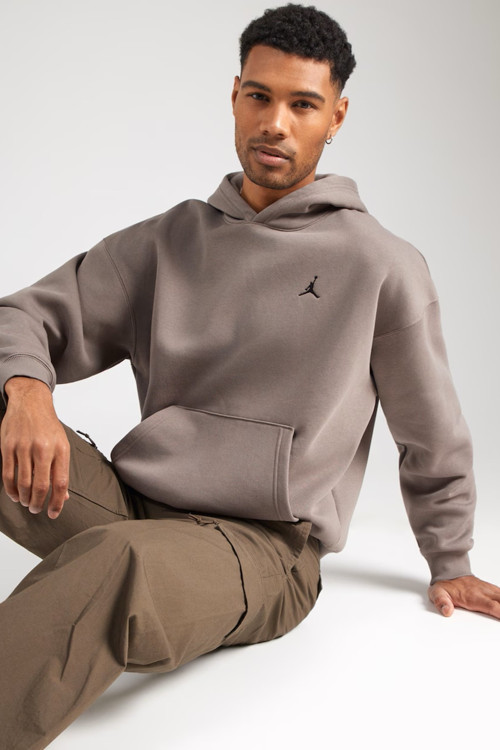 Air Jordan Brooklyn Oversize Mens Sweatshirt Bol Kesim Kapüşonlu Erkek Sweatshirt Kahverengi
