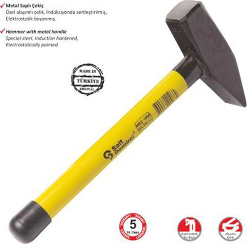 Metal Saplı Çekiç 1500 Gr - Hafif, Dayanıklı ve Ergonomik Çekiç