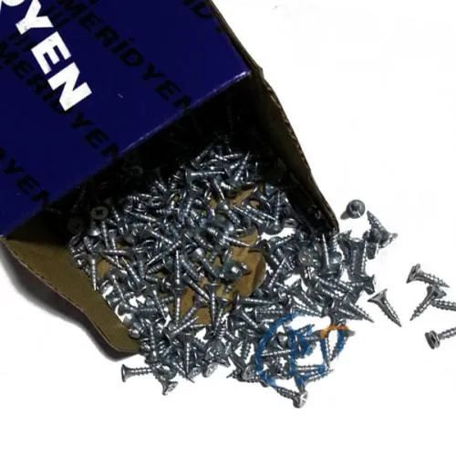 3x13mm Düz Başlı Vida Seti - 100 Adet | Çelik Menteşe, Klips ve Ayak Vidası