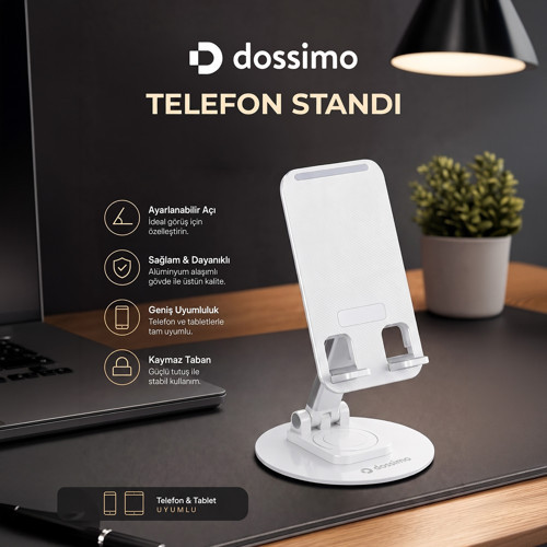 Katlanabilir 360 Dönebilen Ayarlanabilir Telefon Tutucu Masa Üstü Stand