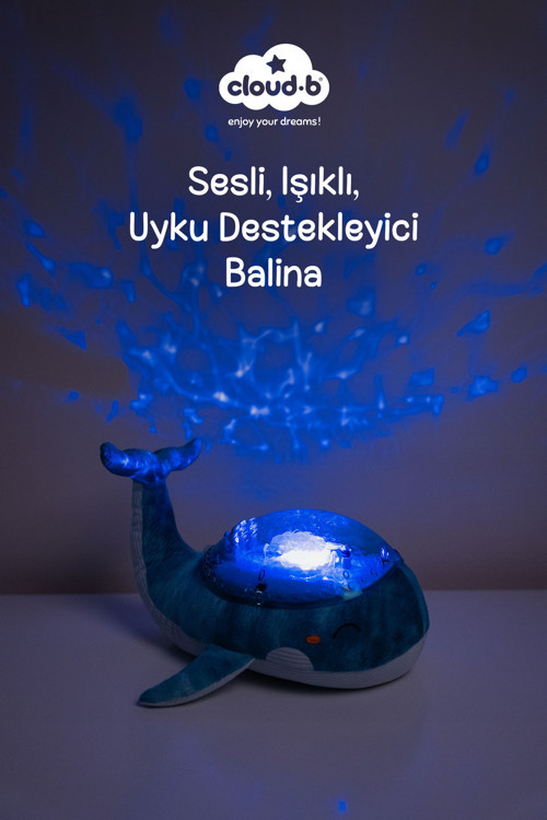 Ağlama Sensörlü ve Melodili Balina Uyku Arkadaşı 29x31x18 cm