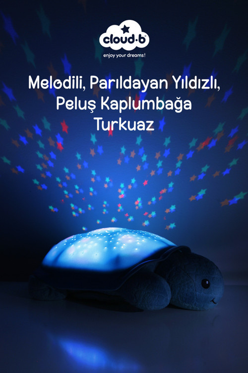 Melodili Peluş Kaplumbağa Uyku Arkadaşı 29,5x20x10,5 cm (Mavi)