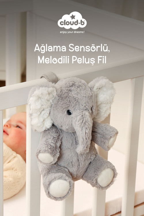 Melodili Peluş Fil Uyku Arkadaşı 15x17x21,5cm