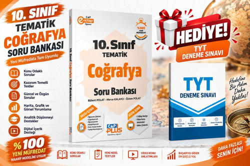 ÇAP YAYINLARI 2027 GÜNCEL MÜFREDAT 10.SINIF COĞRAFYA SORU BANKASI-TYT DENEME HEDİYELİ!!