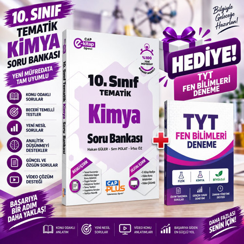 ÇAP YAYINLARI 2027 GÜNCEL MÜFREDAT 10.KİMYA SORU BANKASI-FEN BİLİMLERİ DENEME HEDİYELİ!!
