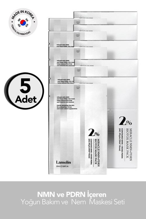 NMN VE PDRN İçeren Yoğun Bakım Maske Seti 5 Adet NMN+ PDRN BIOTOX Mask Sheet