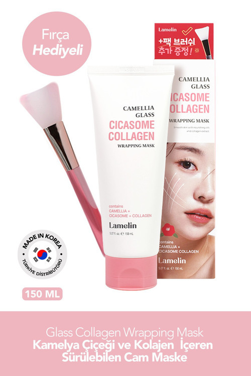 Kolajen ve Kamelya Çiçeği İçeren Sürülebilen Cam Maske Glass Collagen Wrapping Mask