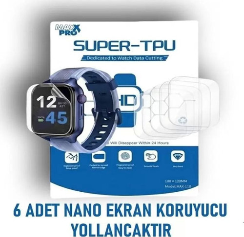 Realme Band 2 Uyumlu Ekran Koruyucu Ultra İnce Nano MaxxPro HD Şeffaf