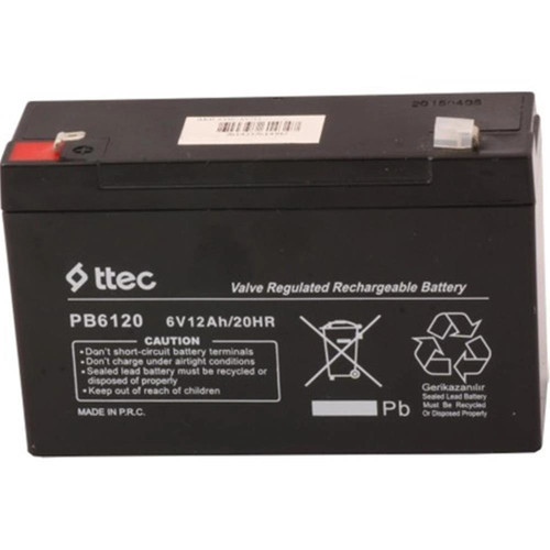 Ttec 6V 12AH Bakımsız Kuru Akü (KDO)