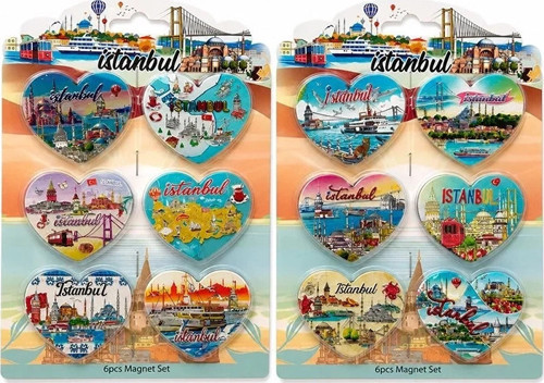İstanbul Temalı Silikon Buzdolapı Süsü Magnet 6'lı Set Alk5805