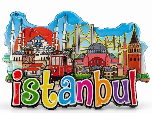 İstanbul Temalı Ahşap Buzdolapı Süsü Magnet Alk5937