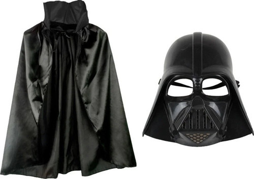 Çocuk Boy Yıldız Savaşları Star Wars Darth Vader Maskesi Ve 90 Cm Pelerin Seti Siyah