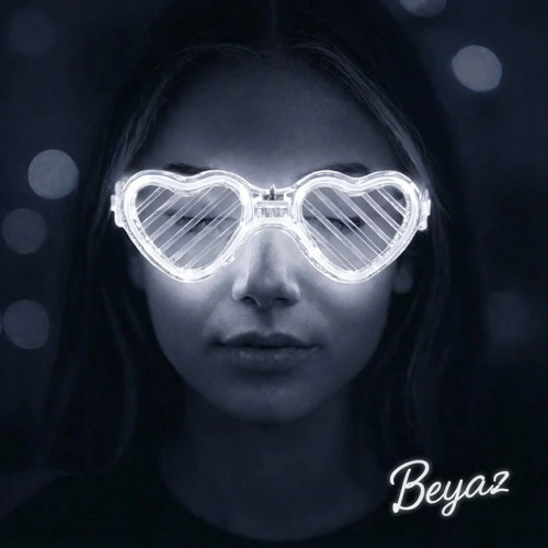 Beyaz Led Işıklı Kalp Gözlük – 3 Modlu Parti & Glow Gözlüğü