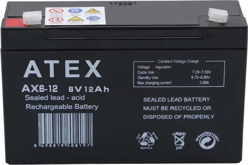 Atex Ax6-12 6v 12ah Akü