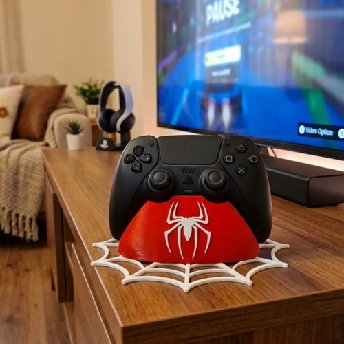 Playstation 5 Controller Standı - Örümcek Ağı Temalı Stand - Gamer Hediye Kırmızı