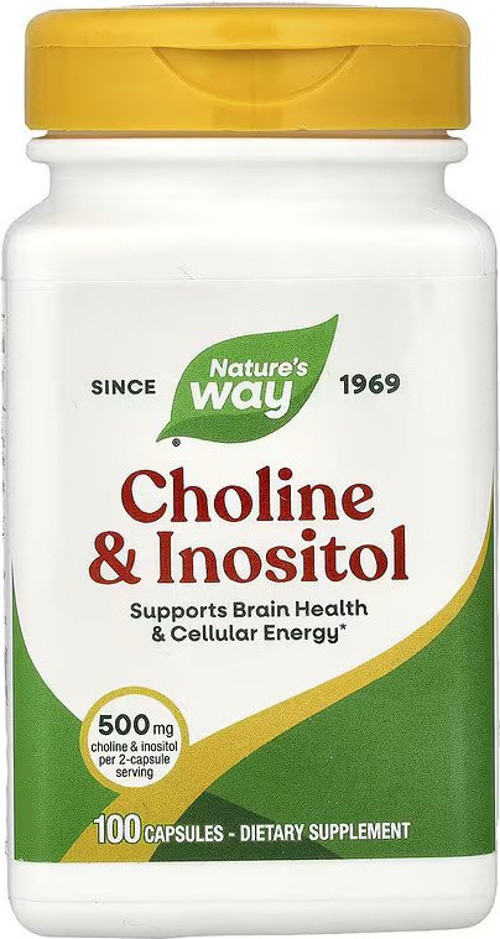 Nature's Way Choline (Kolin) & Inositol Supports Brain Health & Cellular Energy 100 Caps
