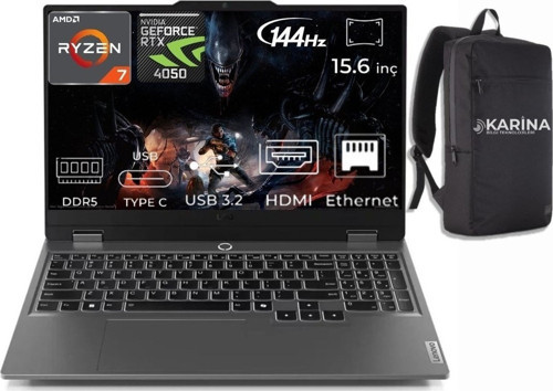Loq 15ARP9 Amd Ryzen 7-7435HS 83JC006ATR-114 32GB 512GB RTX4050 6gb W11PRO 15.6 Inç 144Hz Fhd Gaming Laptop