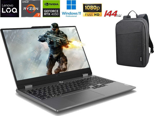 Loq 15ARP9 P12 Amd Ryzen 7-7435HS 16GB Ddr5 512GB SSD RTX4050 6gb 15.6'' 144Hz Full Hd WIN11 Pro Gaming Laptop Ça