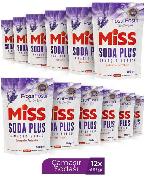 Soda Plus Çamaşır Sodası 500 GR Lavanta (12 Li Set) Toplam 6000 GR