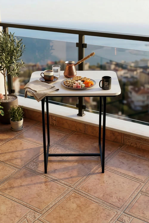 2 Kişilik Kompakt Yemek Masası ve Balkon Masası